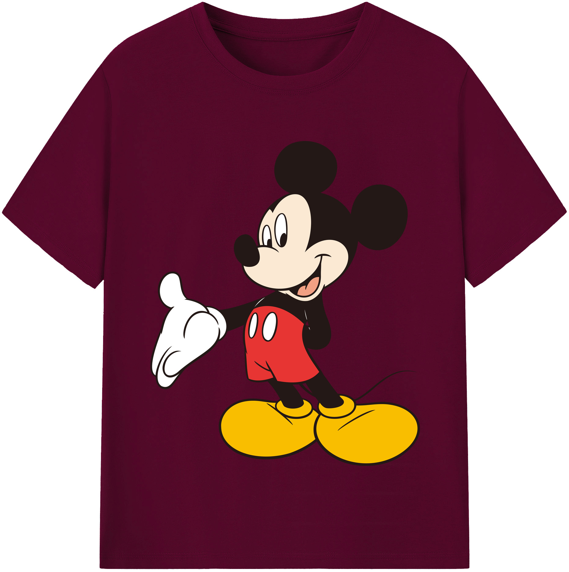 （画像用） ミッキーマウス Mickey Mouse レディースカジュアルプリントTシャツ（綿100％）